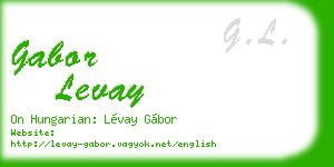 gabor levay business card
