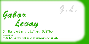 gabor levay business card